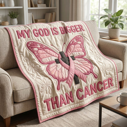 Faith Over Cancer Butterfly WN2404005CL Quilt
