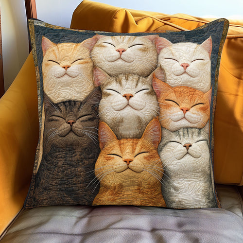 Cat Family WJ0901075CL Quilt Pillow Case