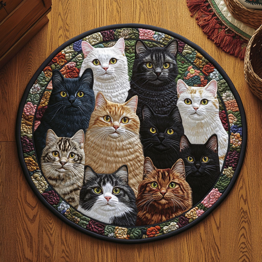 Cat WJ0312443CL Quilted Round Mat
