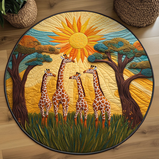 Giraffe Meadow March WJ2807042CL Quilted Round Mat