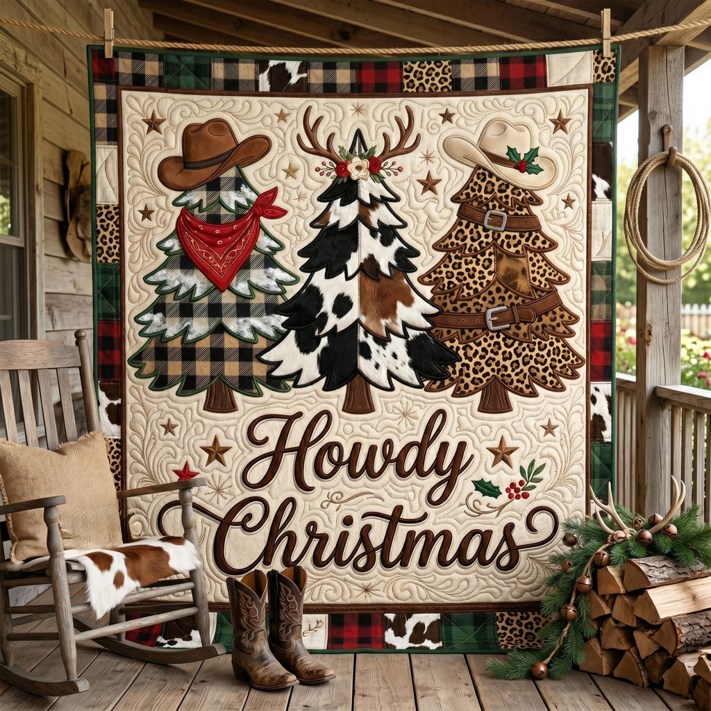 Howdy Christmas Western Tree WN1105015CL Quilt