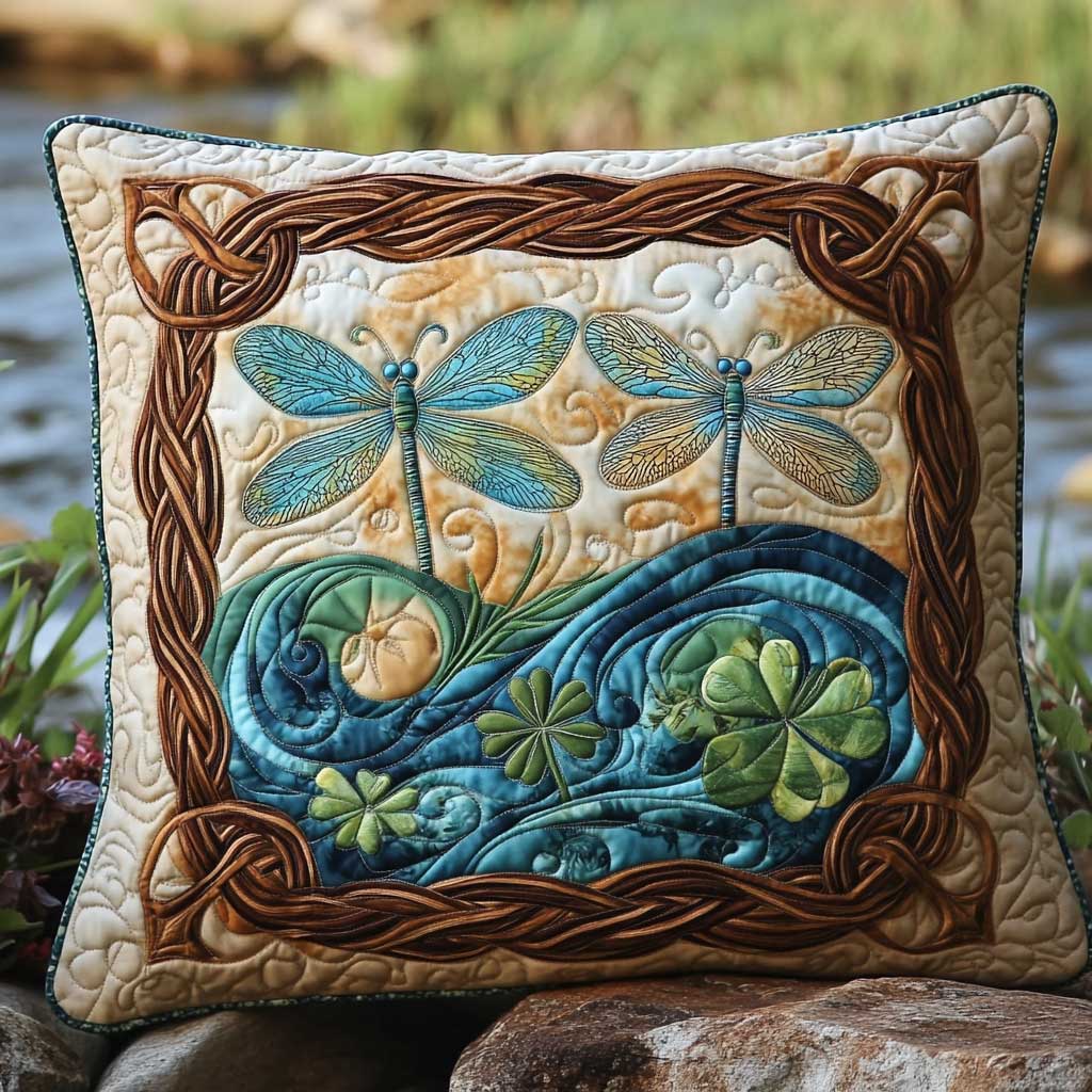 Dragonfly Clovers WP2502064CL Quilt Pillow Case