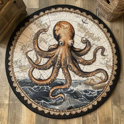 Timeless Octopus WN0905038CL Quilted Round Mat