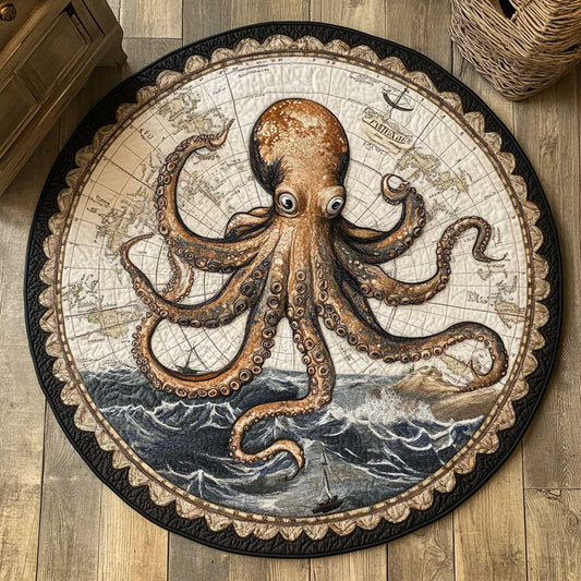 Timeless Octopus WN0905038CL Quilted Round Mat