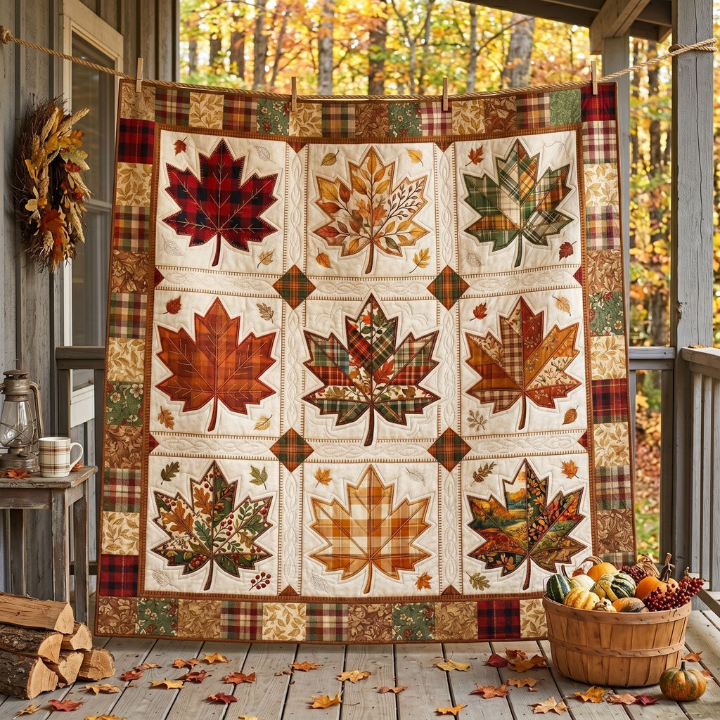 Autumn Patchwork Maple Leaves WN1806003CL Quilt
