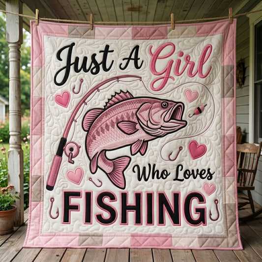 Pink Angler Girl WN2904012CL Quilt
