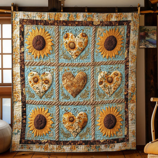 Rustic Sunflower Heart WN0302004CL Quilt