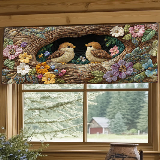 Baby Birds Nestled WJ2104027CL Quilted Valance