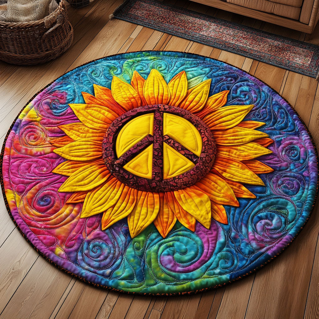 Vibrant Sunflower KL0212010CL Quilted Round Mat