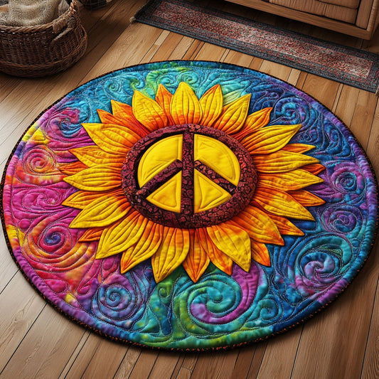 Vibrant Sunflower KL0212010CL Quilted Round Mat