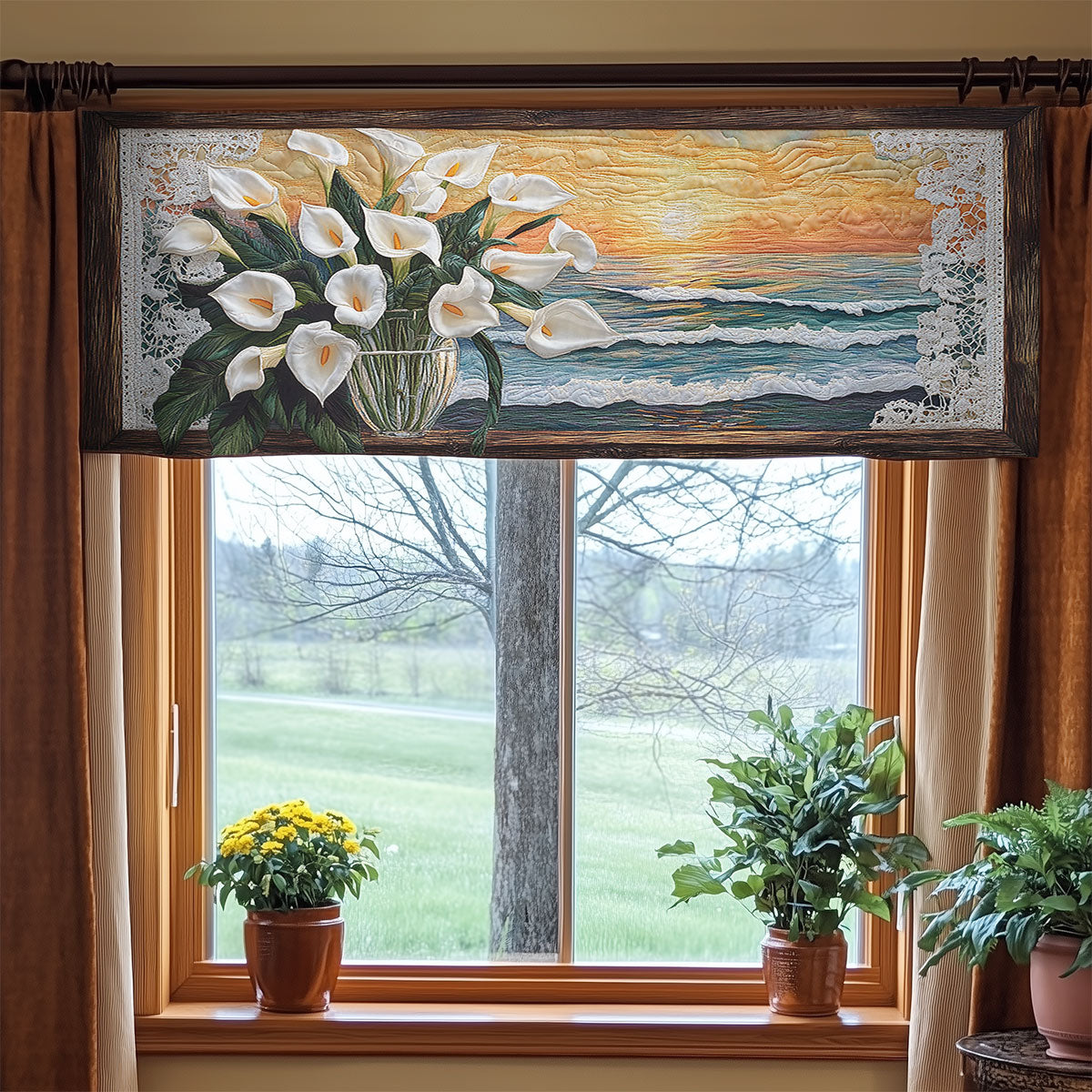 Calla Lily Sunset WN1806020CL Quilted Valance