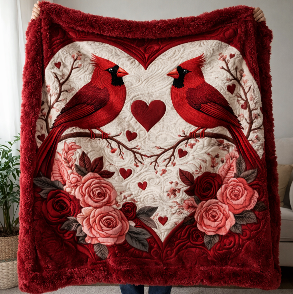 Cardinal Couple QA2801007CL Faux Fur Throw Blanket