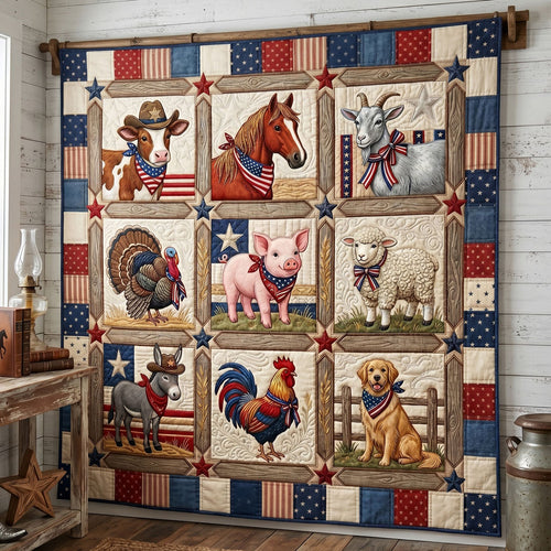 Patriotic Farm Friends WN0406011CL Quilt