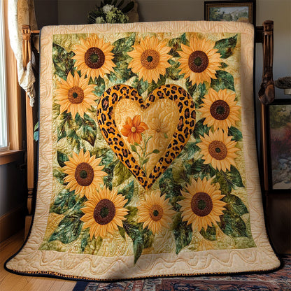 Golden Sunflower Heart WN0701037CL Quilt