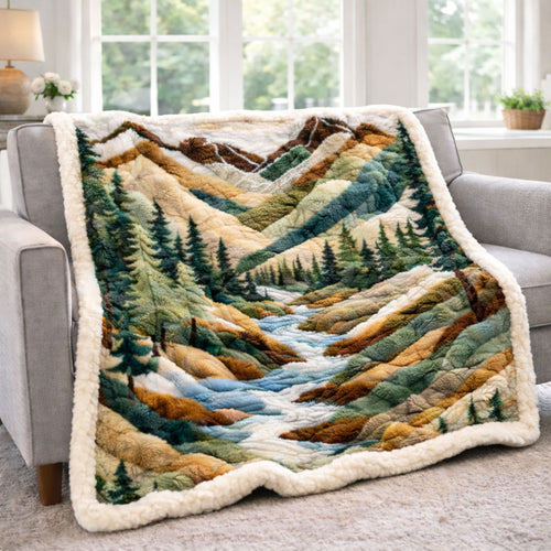 Peaceful Valley Landscape KL2801010CL Faux Fur Throw Blanket