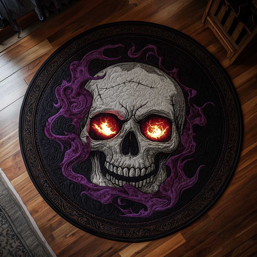 Mystic Skull WN2904093CL Quilted Round Mat