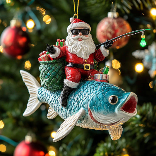 Santa Fish CW1511070CL Christmas Ornament