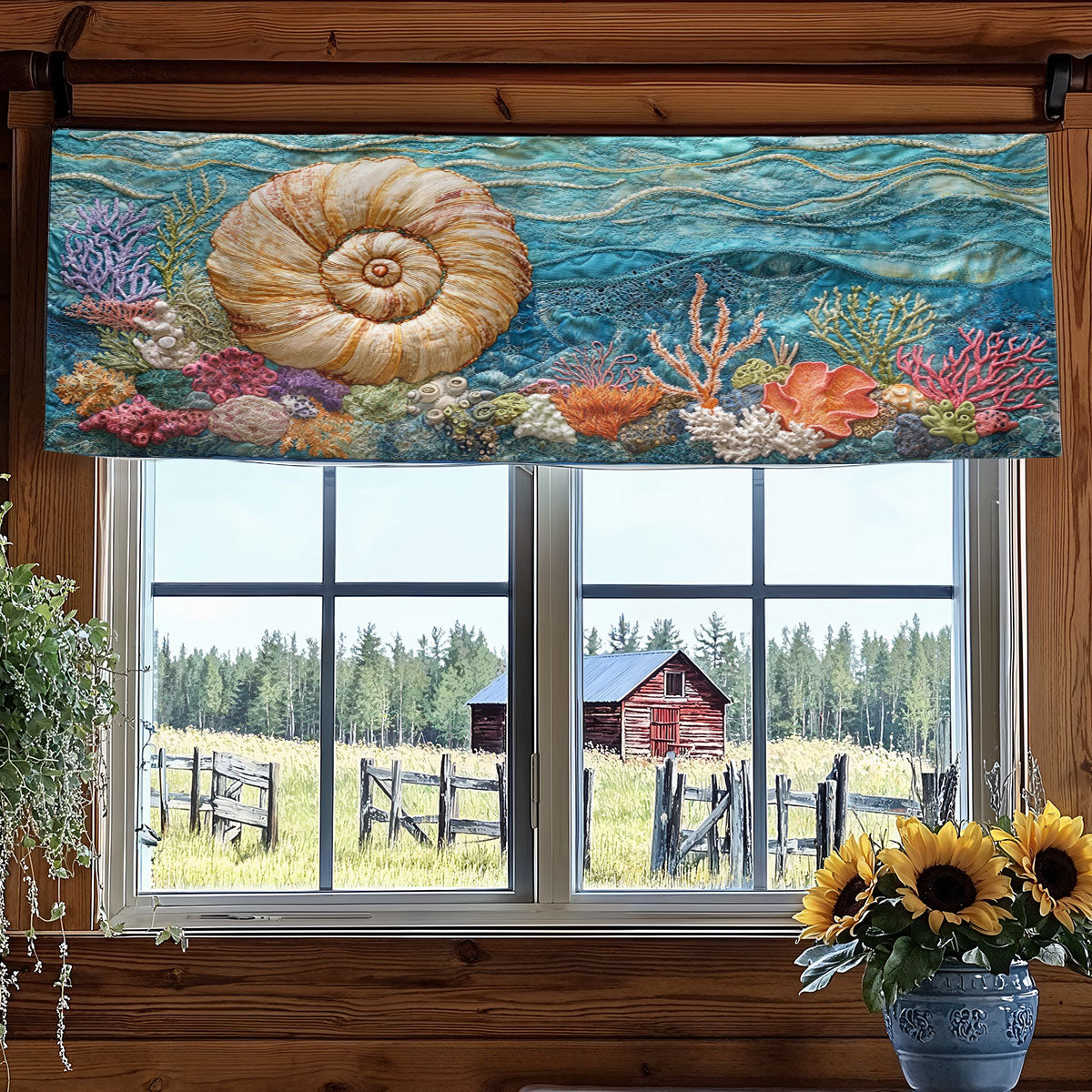 Seashell Reef Radiance WN2306042CL Quilted Valance