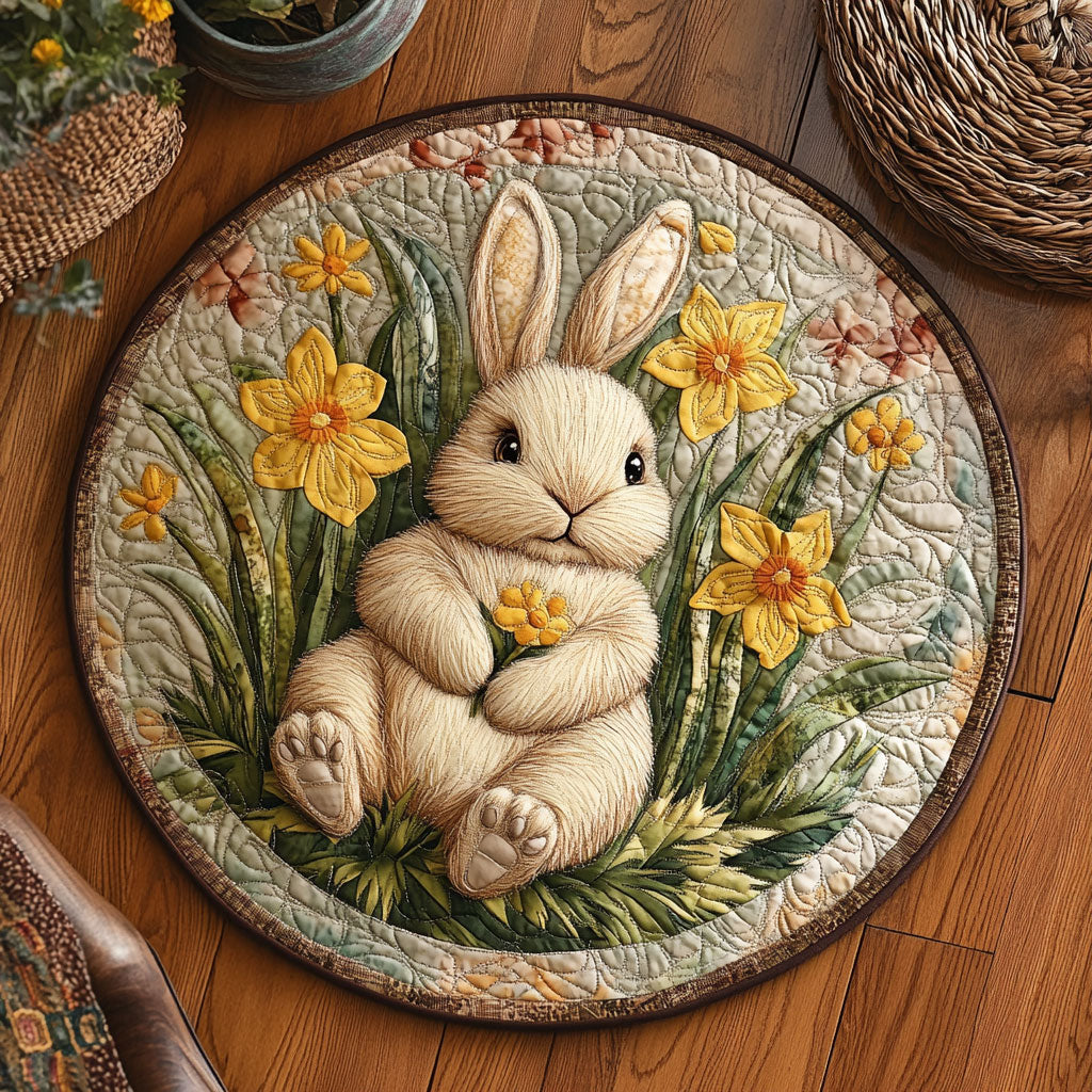Bunny Blossom Grove WJ2607038CL Quilted Round Mat