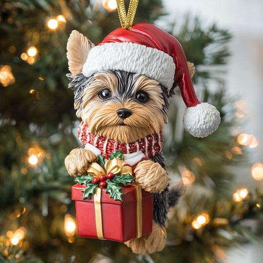 Sparkle Yorkie CP1710048CL Christmas Ornament