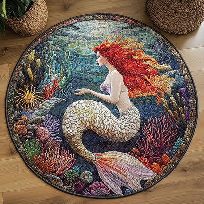 Mermaid Whisper WN0306025CL Quilted Round Mat