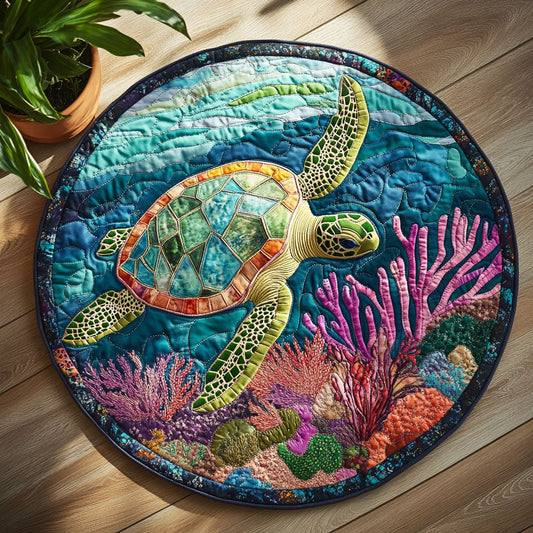 Sea Turtle CW2005288CL Quilted Round Mat