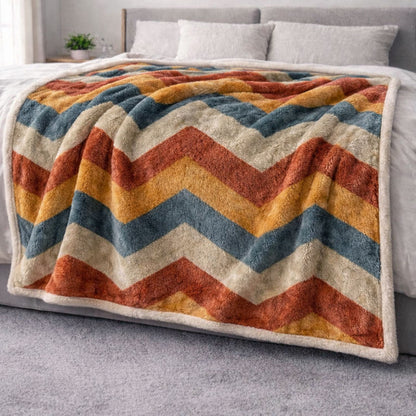 Chevron Cozy CP2801001CL Faux Fur Throw Blanket
