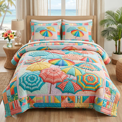 Rainbow Beach Umbrellas XR2005012CL Duvet Cover Set