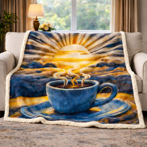 Morning Coffee Glow KL2901010CL Faux Fur Throw Blanket