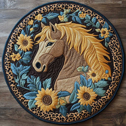 Sunflower Horse WN2404061CL Quilted Round Mat