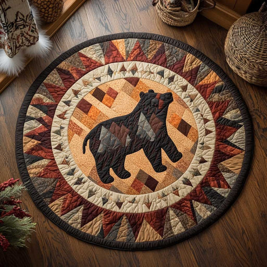 Tribal Bear WN0104055CL Quilted Round Mat