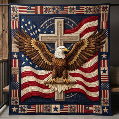 God Bless America Eagle Cross WN1304010CL Quilt