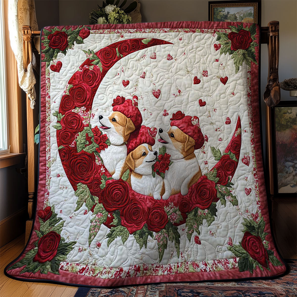 Crescent Corgi Trio WN0201009CL Quilt