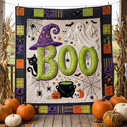 Spooky Cat And Ghost Halloween WN0905018CL Quilt