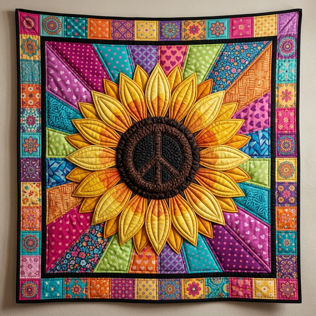 Hippie  Sunflowers XR0804011CL Quilt