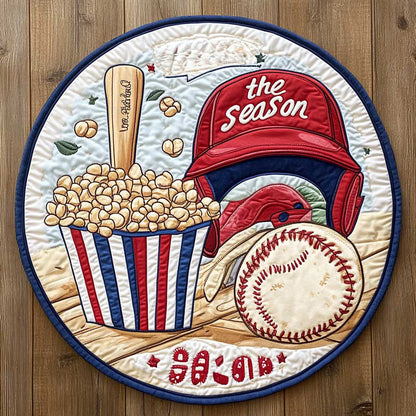 Baseball Snacktime WN2305022CL Quilted Round Mat