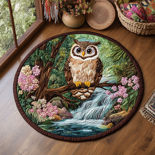 Spring Owl WJ2105050CL Quilted Round Mat