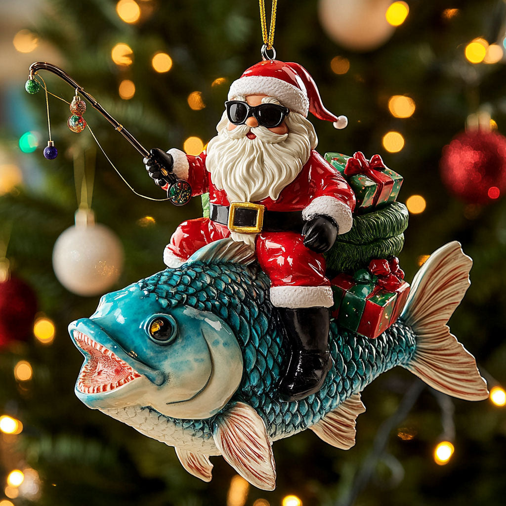 Santa Big Fish CW1511068CL Christmas Ornament