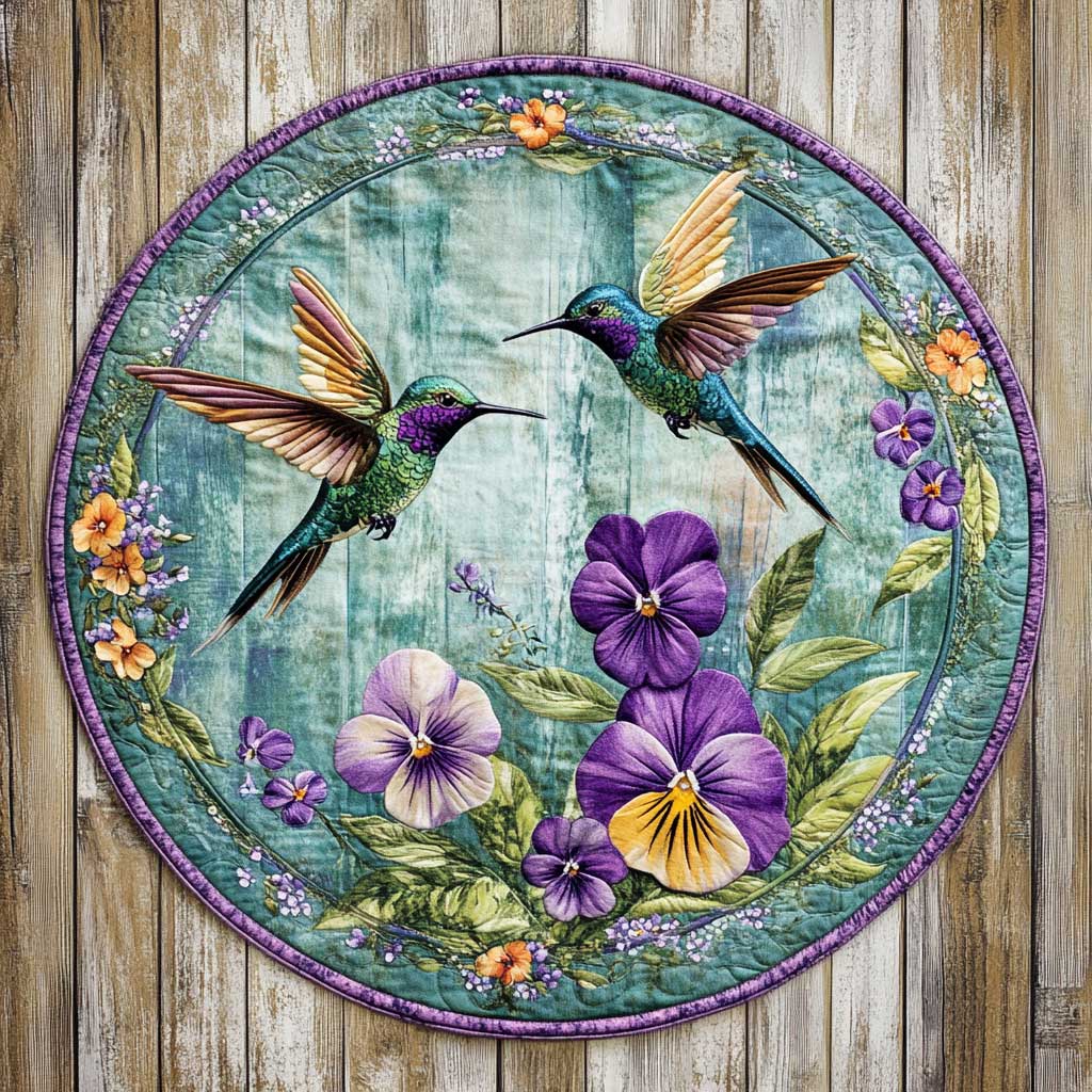 Hummingbird Elegance WN2105039CL Quilted Round Mat