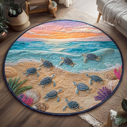 Sea Turtle WJ1004047CL Quilted Round Mat