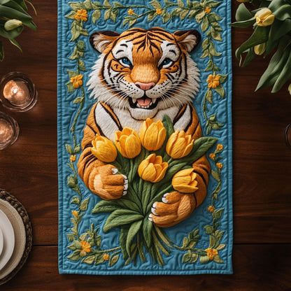 Tiger In Bloom WN2406050CL Quilted Table Runner