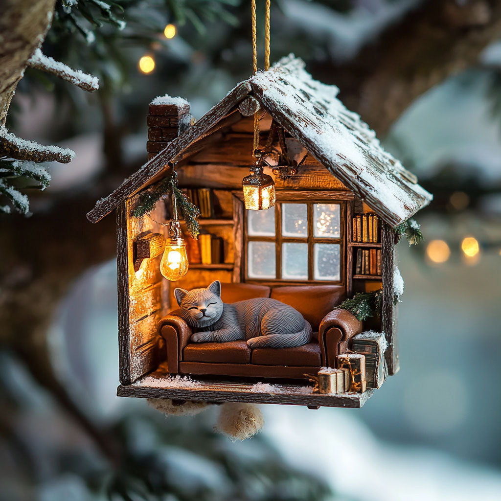 Cat Christmas Nap WN2611010CL Christmas Ornament