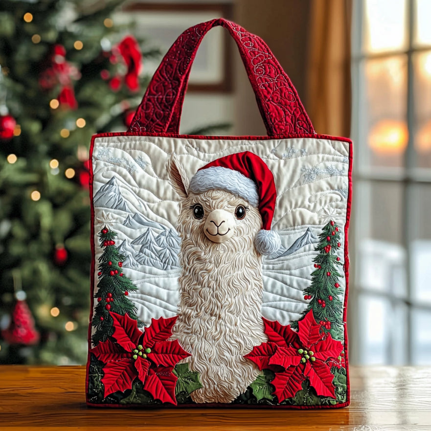Chirstmas Llama QA2311007CL Quilted Tote Bag
