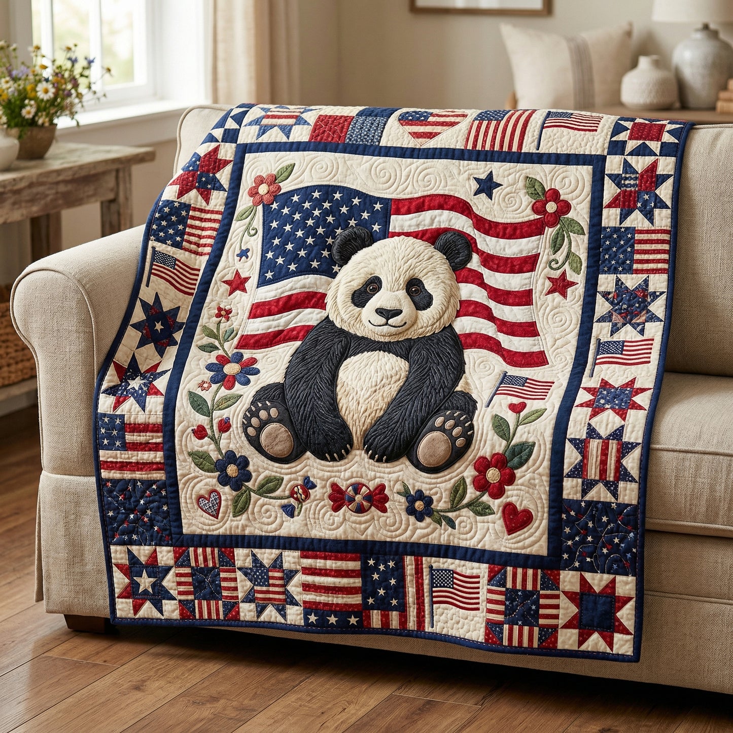 Cute American Panda XR1004010CL Quilt