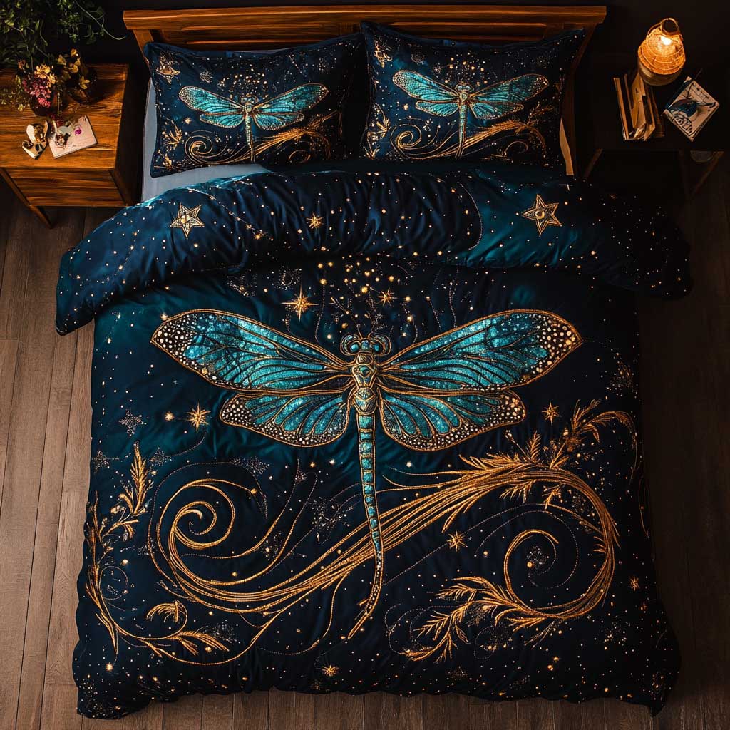 Dark Teal Dragonfly WP2502031CL Duvet Cover Set