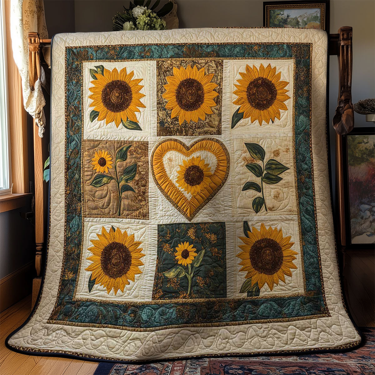 Golden Sunflower WN0303058CL Quilt