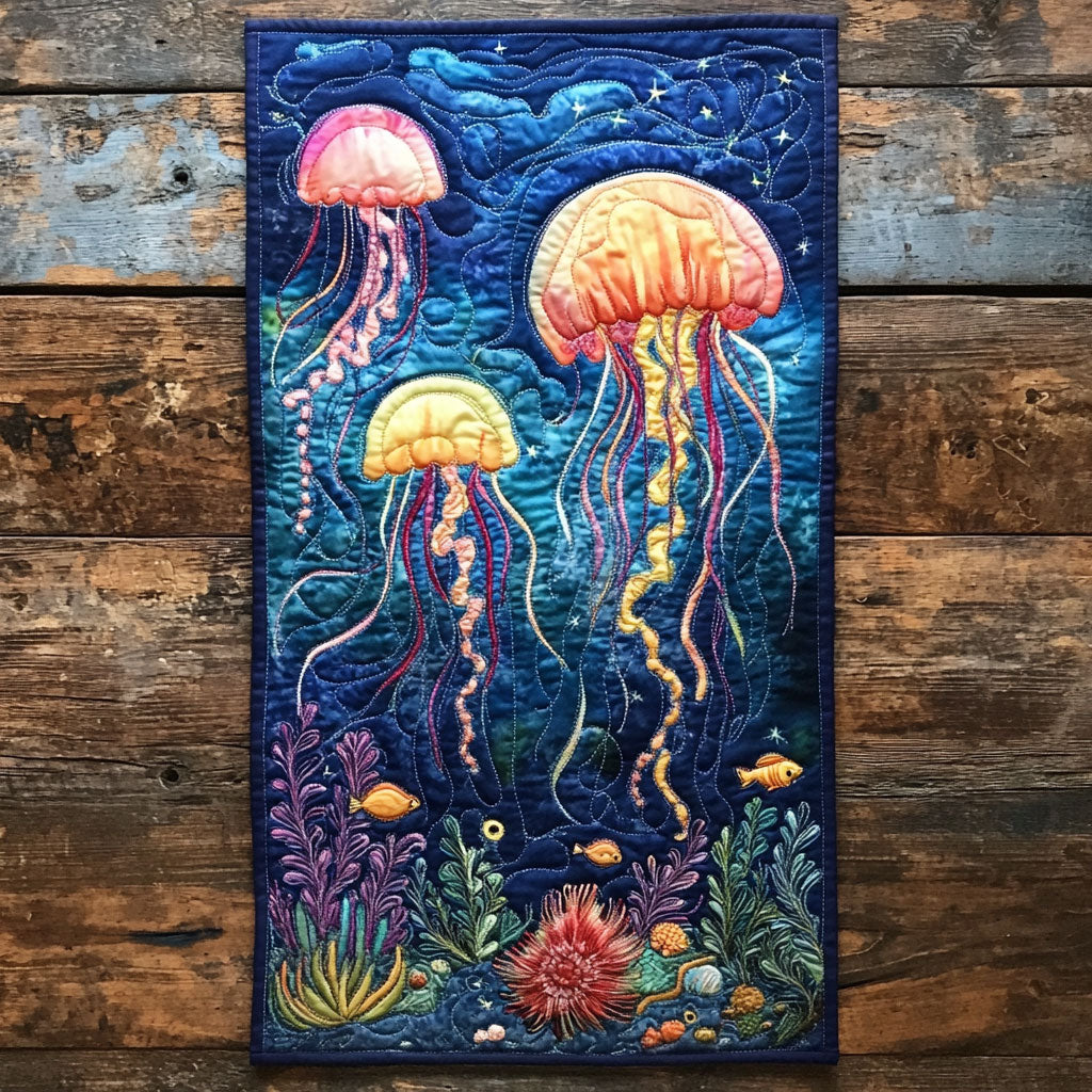 Oceanic Jellyfish WP0605021CL Quilted Table Runner