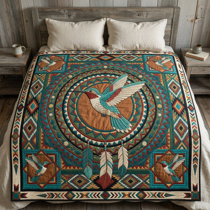 Tribal Hummingbird XR0204003CL Quilt Blanket