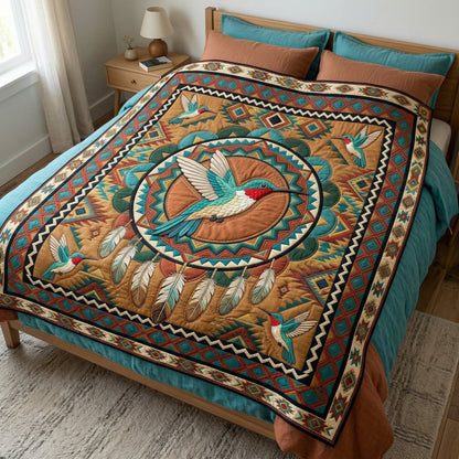Tribal Hummingbird XR0204004CL Quilt Blanket