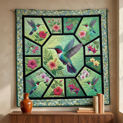 Meadow Hummingbird XR0204007CL Quilt Blanket